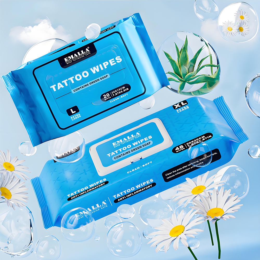 EMALLA Tattoo Wipes Green Soap - Xl Skincare 评论和价格