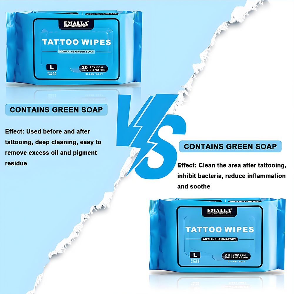 EMALLA Tattoo Wipes Green Soap - Xl Skincare 评论和价格